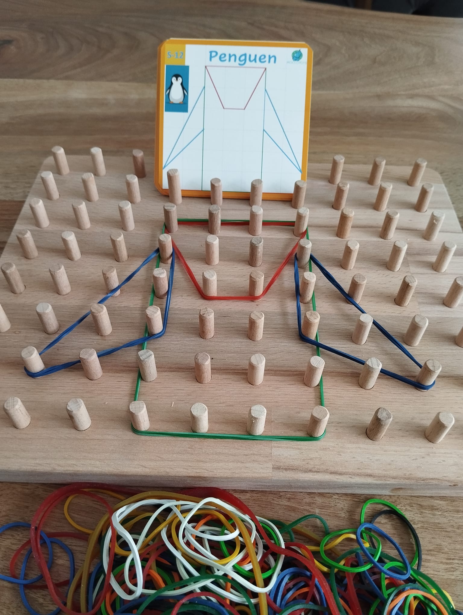 Geoboard Jumbo Lastikli Şekiller Montessori Geometri Oyunu (10*8) gorsel 3