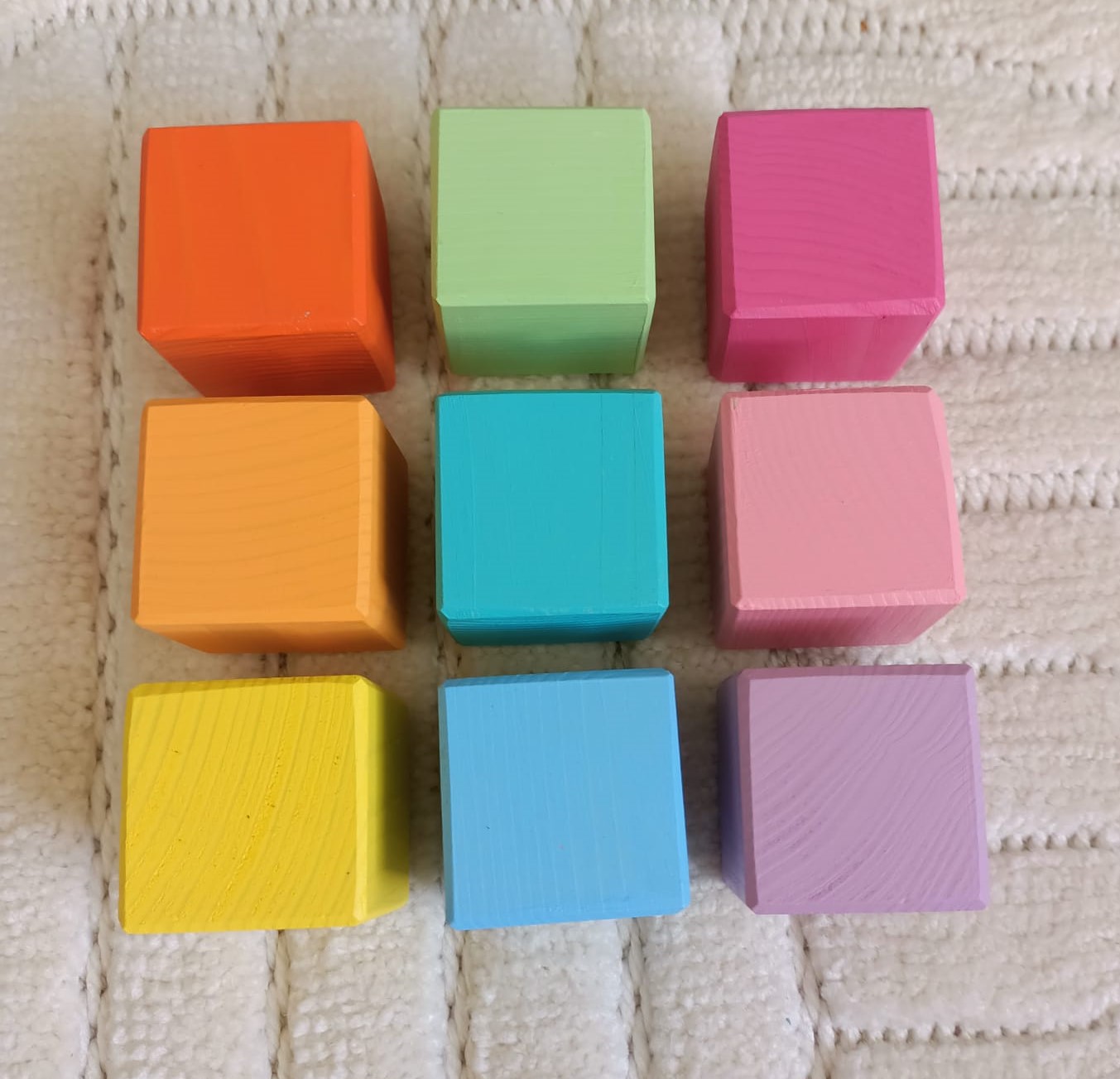 Montessori Eşleştirme Tablalı Silindir Halka Peg Bebek Kase Küp Seti - 9 Renk gorsel 5