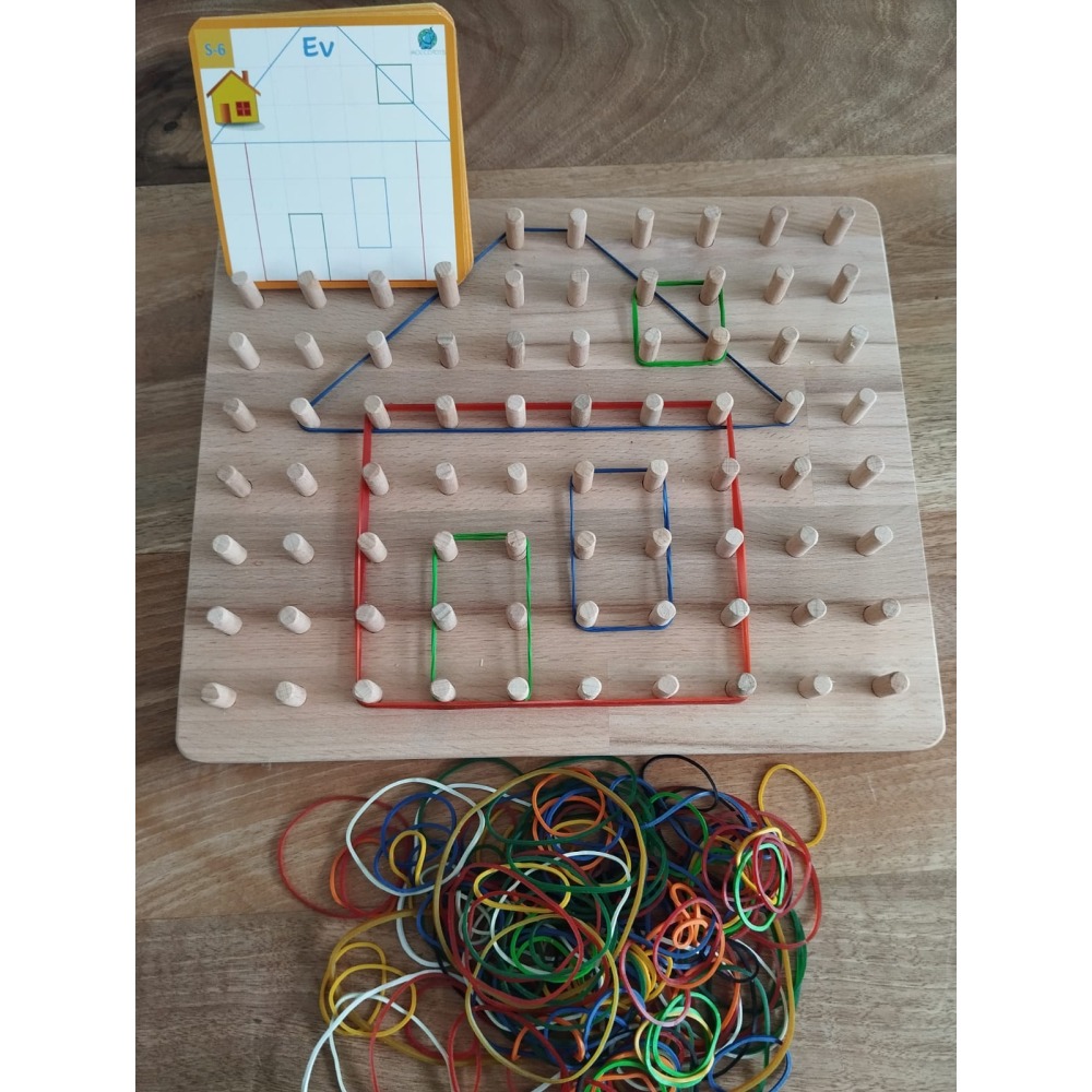Geoboard Jumbo Lastikli Şekiller Montessori Geometri Oyunu (10*8)